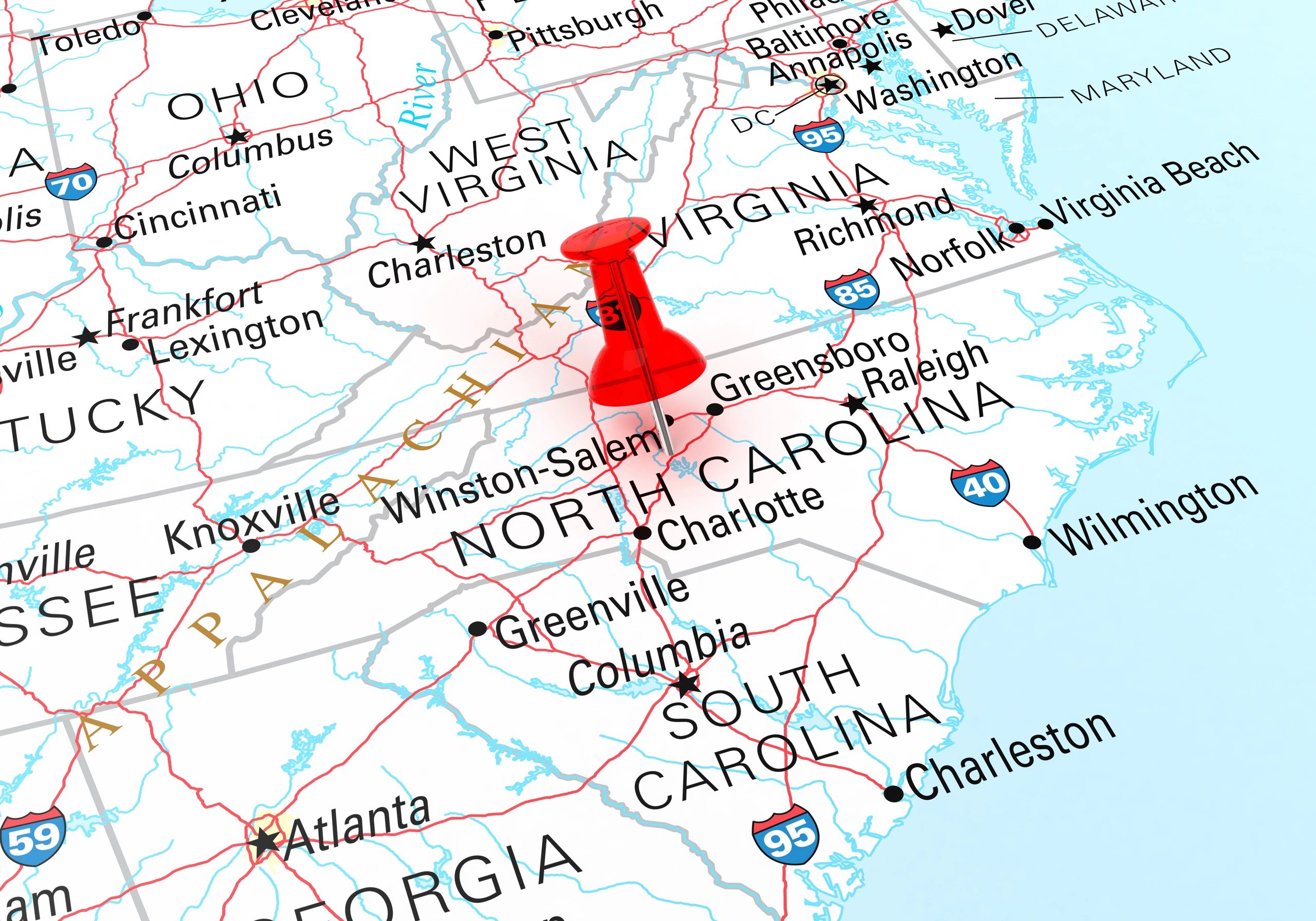 Cary North Carolina map
